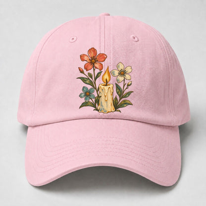 Candle Wildflower Vigil Gentle Wild Baseball Cap – Pink