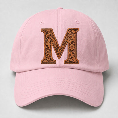 Tooled Leather M Monogram Baseball Cap – Pink
