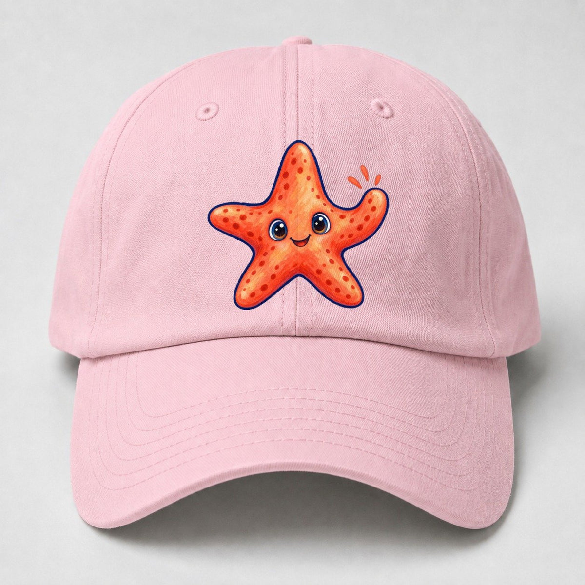 Starfish Front Cheer Sea Sprite Baseball Cap – Pink