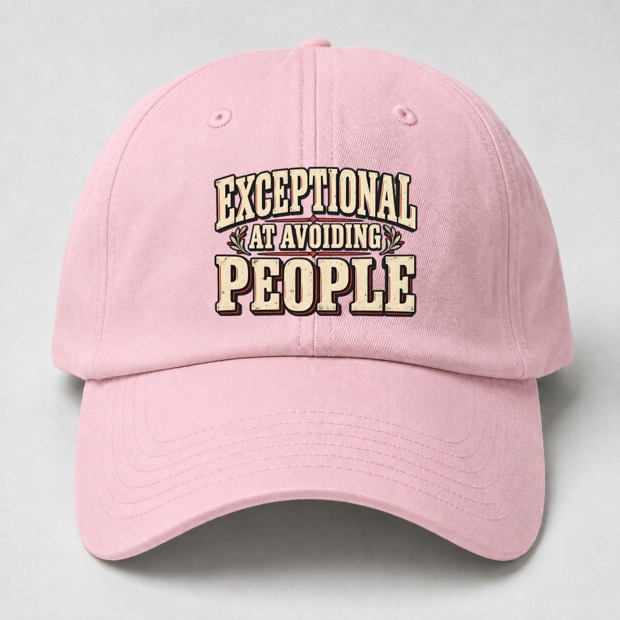 Exceptional At Avoiding People American Wit Baseball Cap – Pink