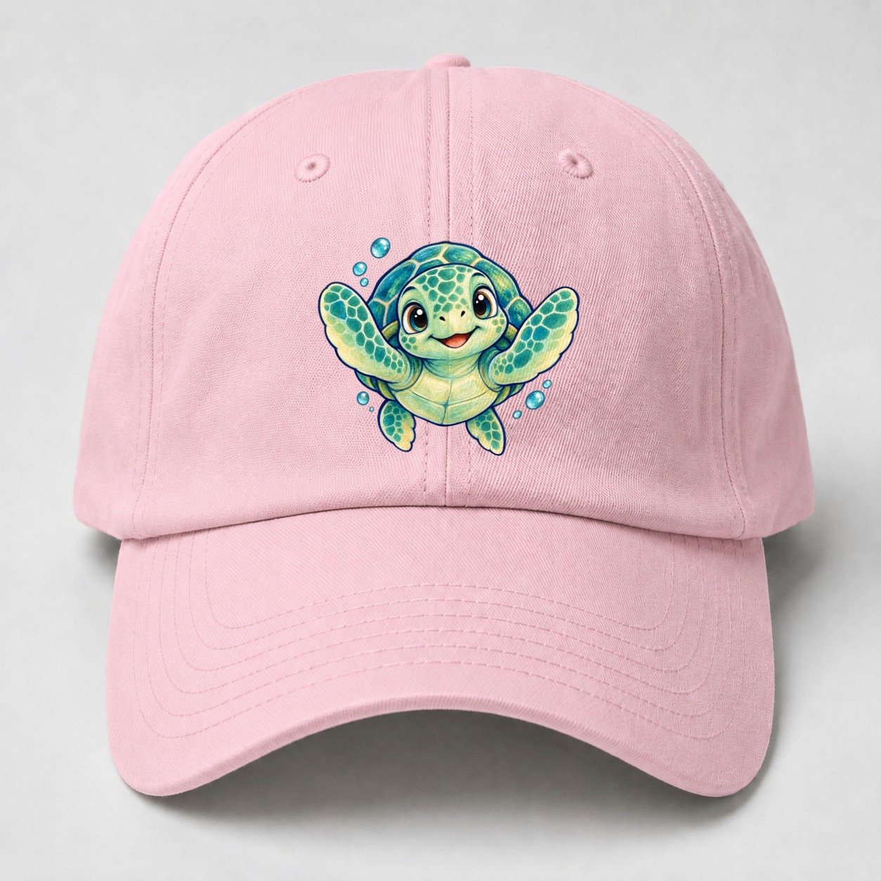Sea Turtle Front Paddle Sea Sprite Baseball Cap – Pink