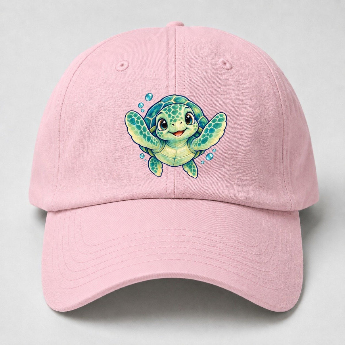 Sea Turtle Front Paddle Sea Sprite Baseball Cap – Pink