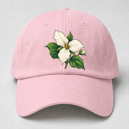 Ontario White Trillium Bloom Canada Cultural Icons Baseball Cap – Pink