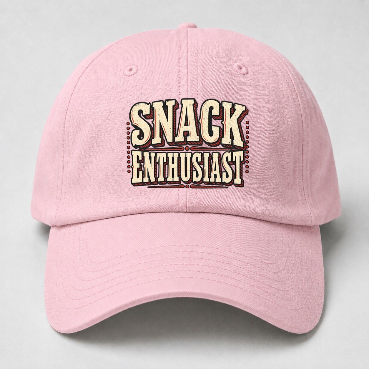 Snack Enthusiast American Wit Baseball Cap – Pink