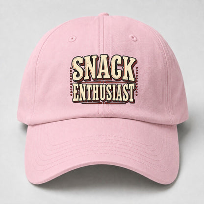 Snack Enthusiast American Wit Baseball Cap – Pink