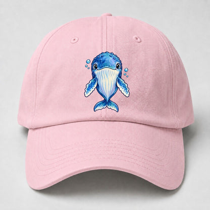 Humpback Whale Front Float Sea Sprite Baseball Cap – Pink