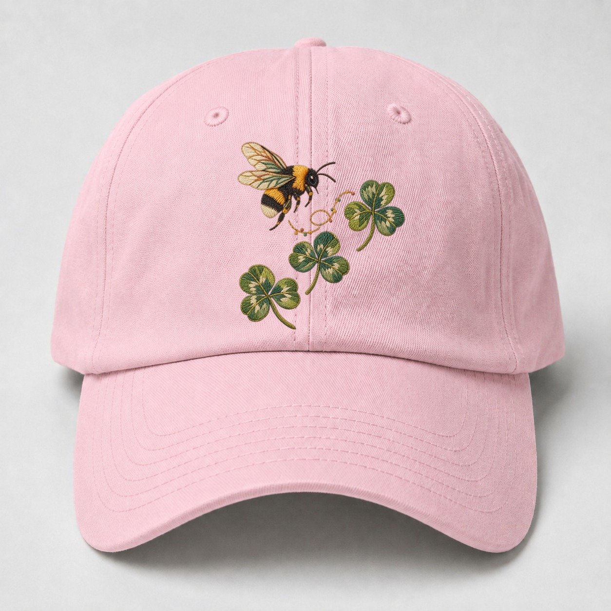 Bumblebee Three Clover Rise Gentle Wild Baseball Cap – Pink
