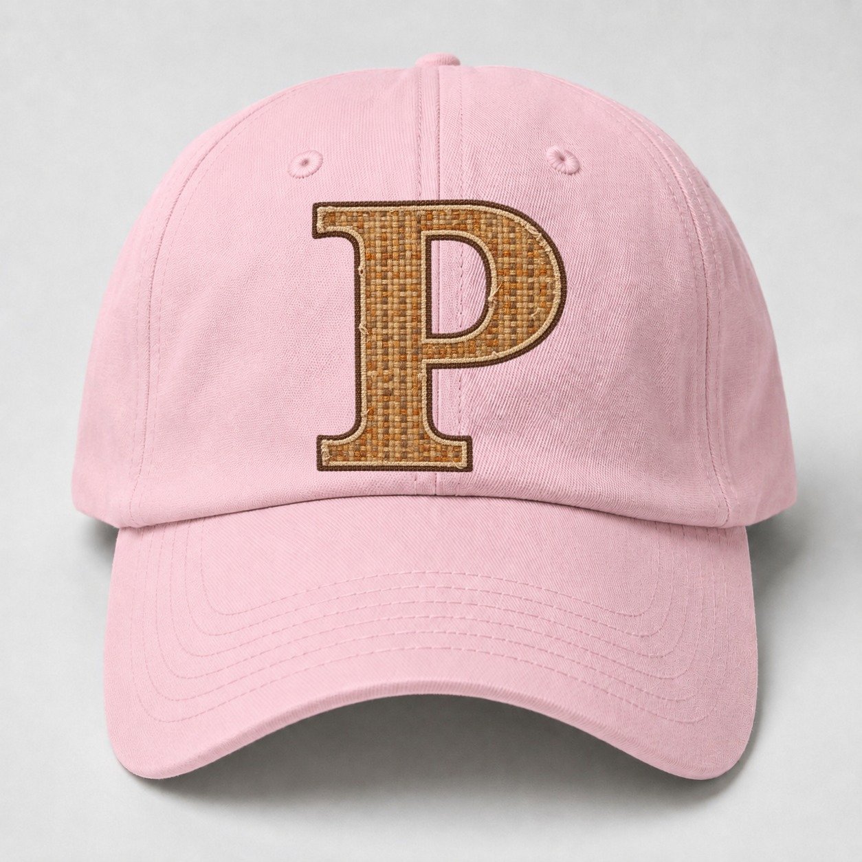 Woven Tweed P Monogram Baseball Cap – Pink