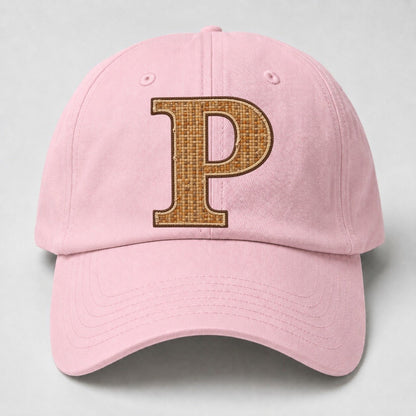 Woven Tweed P Monogram Baseball Cap – Pink