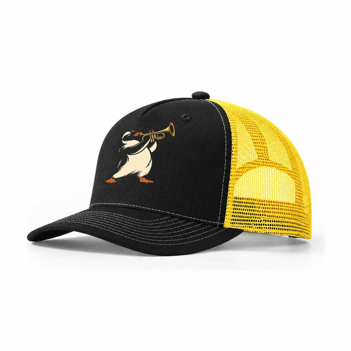 Penguin Trumpeter Sundown Familiars Trucker Hat – Black Yellow