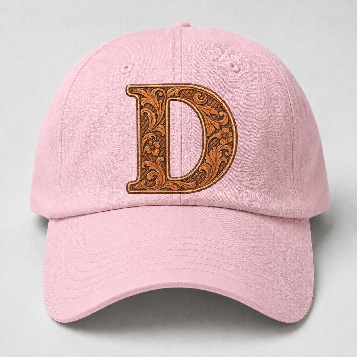 Tooled Leather D Monogram Baseball Cap – Pink