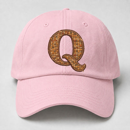 Woven Tweed Q Monogram Baseball Cap – Pink