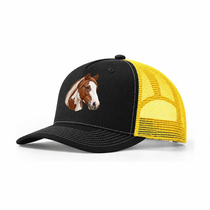 Paint Horse Broad Blaze Pastimes Companions Trucker Hat – Black Yellow