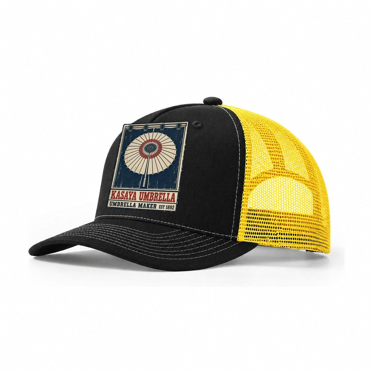 Kasaya Umbrella Noren Trade Co Trucker Hat – Black Yellow