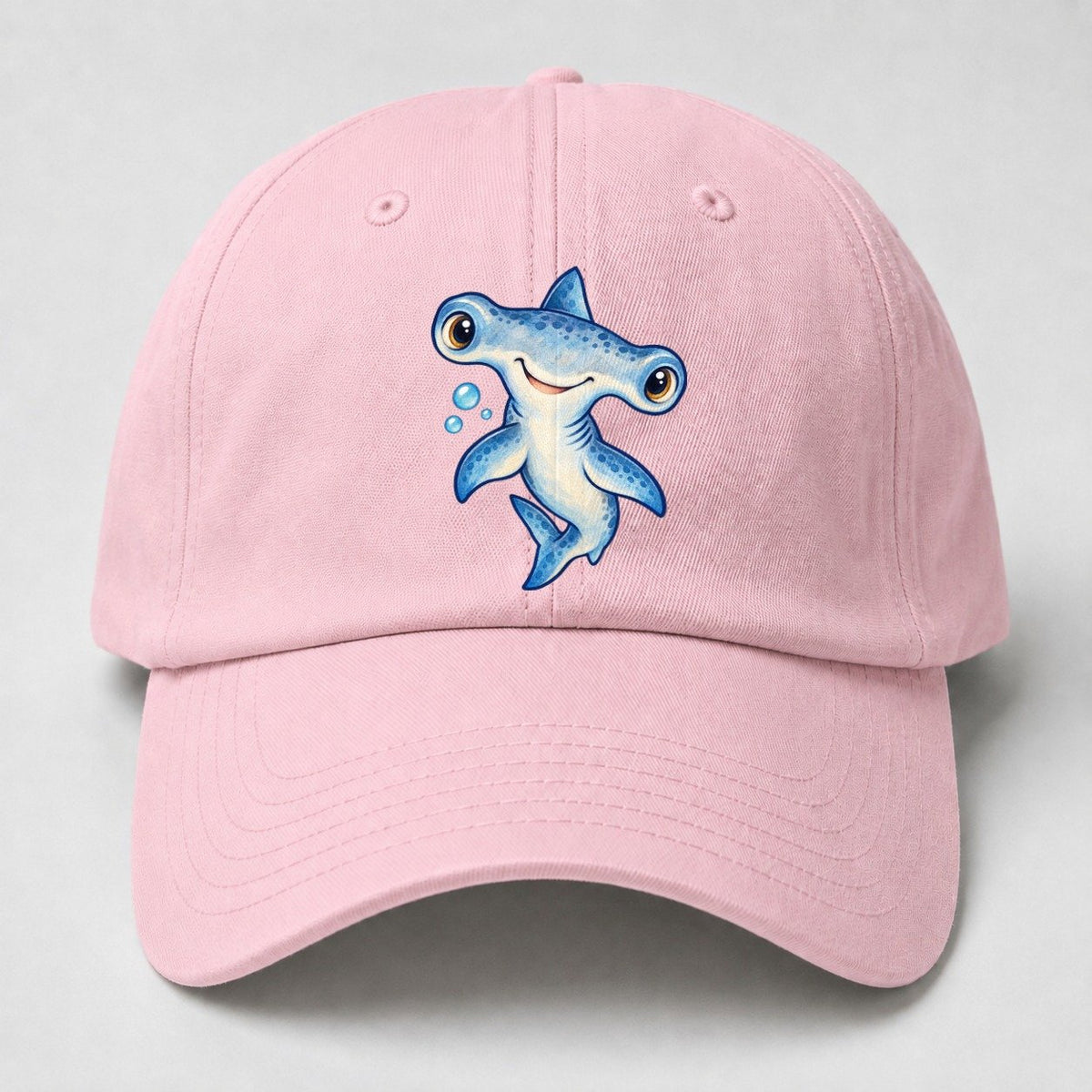 Hammerhead Shark Curious Tilt Sea Sprite Baseball Cap – Pink