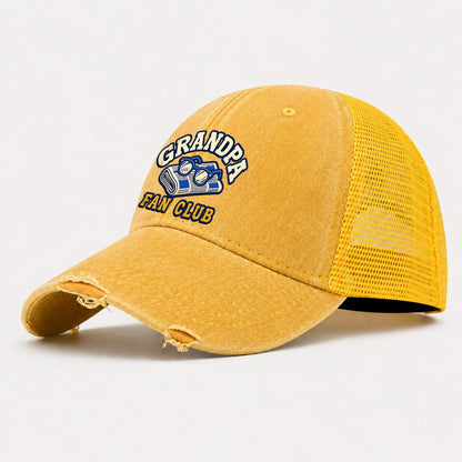 Grandpa Fan Club Washed Trucker Hat – Yellow