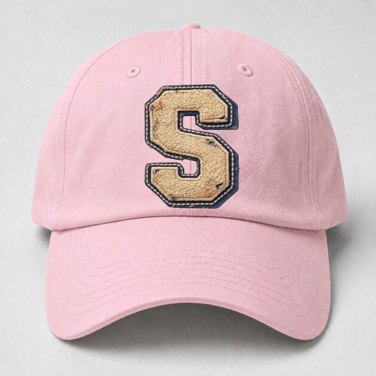 Varsity Chenille S Monogram Baseball Cap – Pink