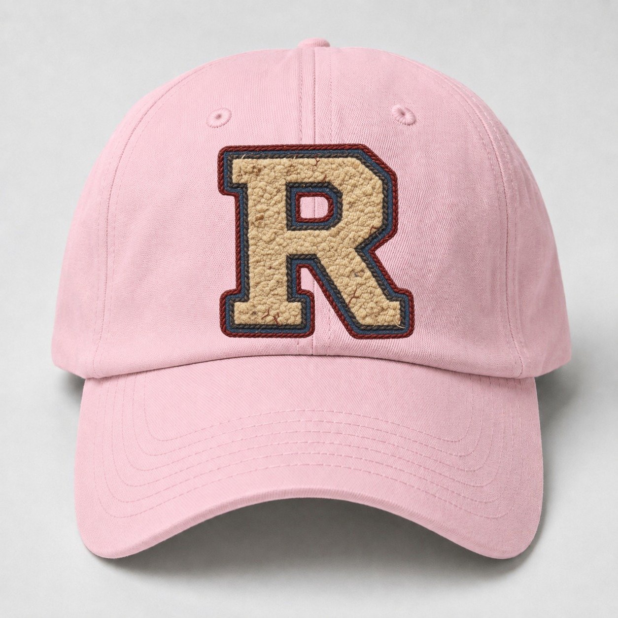 Varsity Chenille R Monogram Baseball Cap – Pink