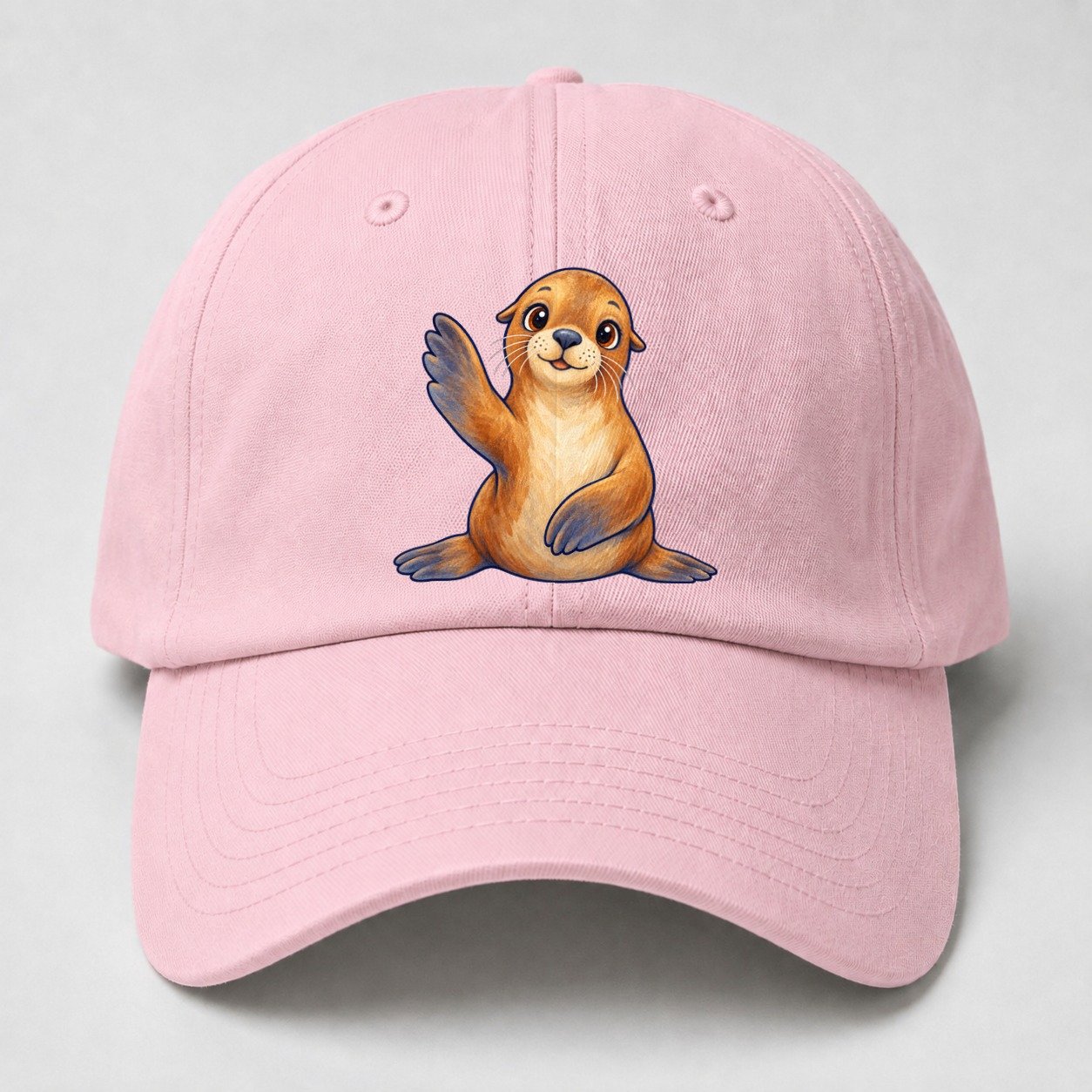 Sea Lion Front Flipper Wave Sea Sprite Baseball Cap – Pink