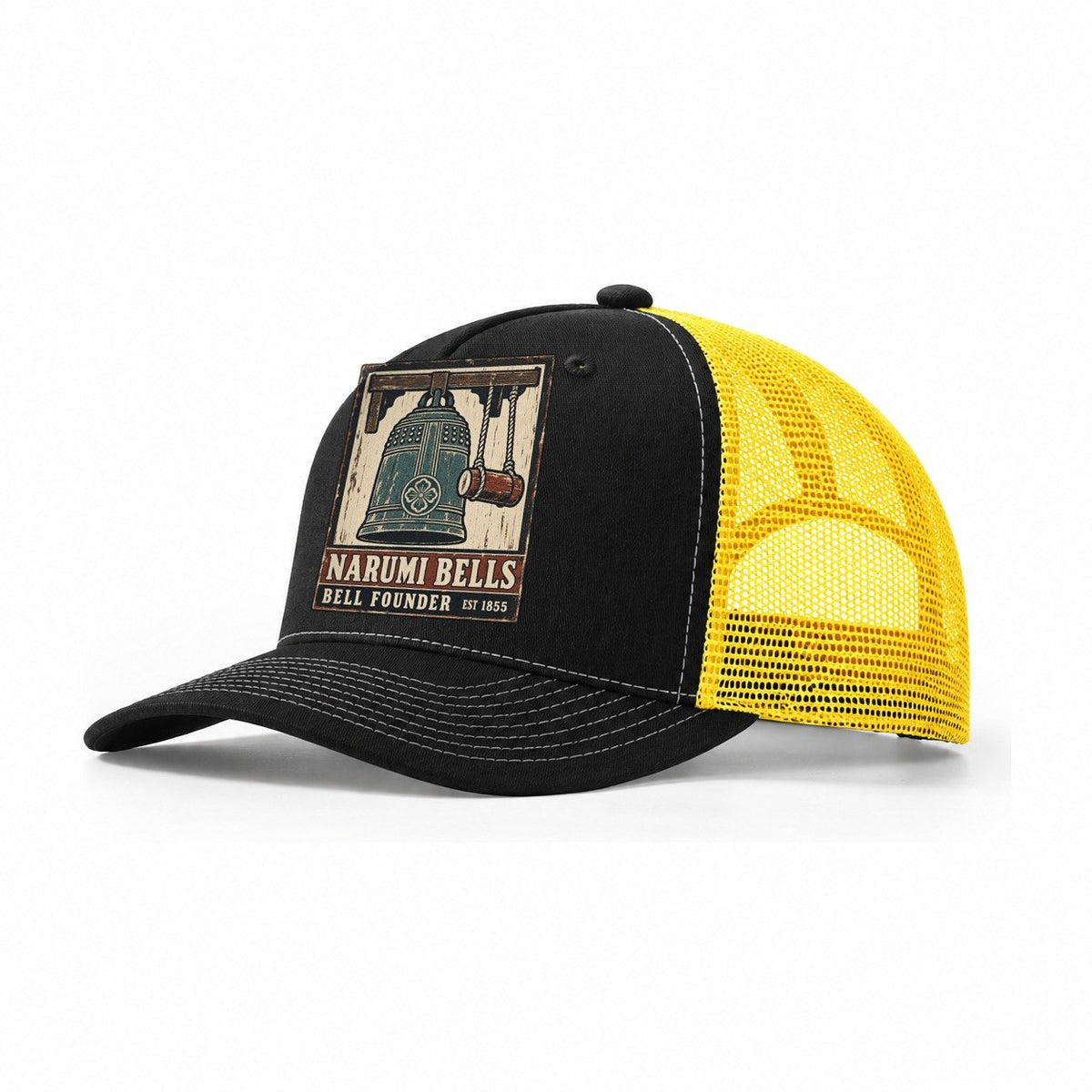 Narumi Bell Foundry Noren Trade Co Trucker Hat – Black Yellow