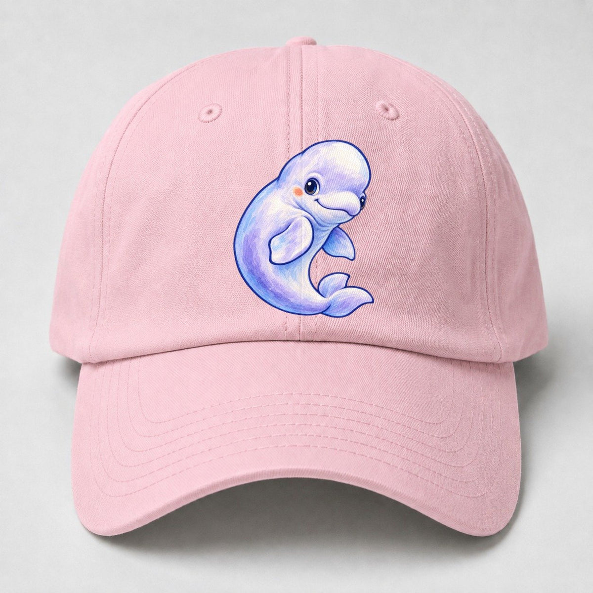 Beluga Whale Gentle Turn Sea Sprite Baseball Cap – Pink