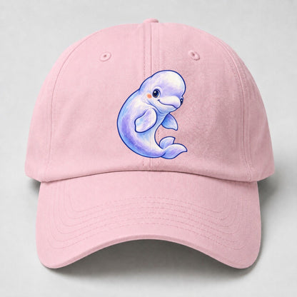 Beluga Whale Gentle Turn Sea Sprite Baseball Cap – Pink