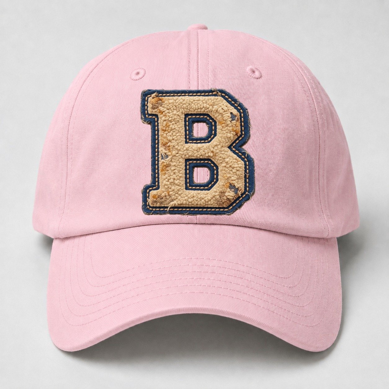 Varsity Chenille B Monogram Baseball Cap – Pink