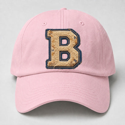 Varsity Chenille B Monogram Baseball Cap – Pink