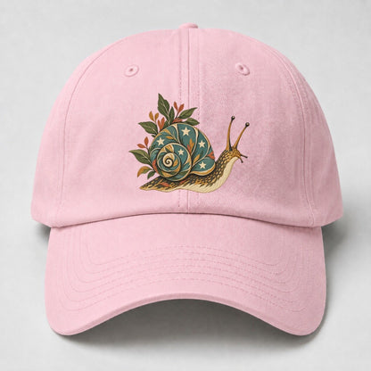 Snail Carrying Starlight Gentle Wild Baseball Cap – Pink