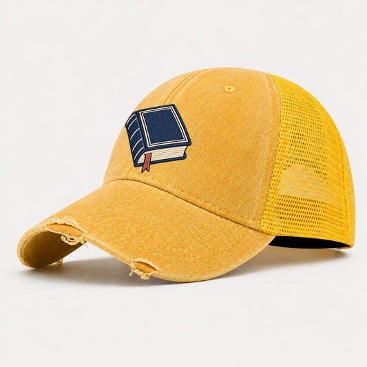 Hardcover Book Tiny Solo Marks Washed Trucker Hat – Yellow