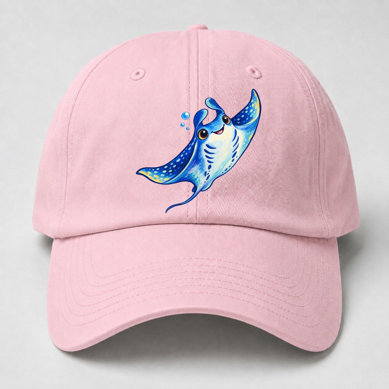 Manta Ray Upward Glide Sea Sprite Baseball Cap – Pink