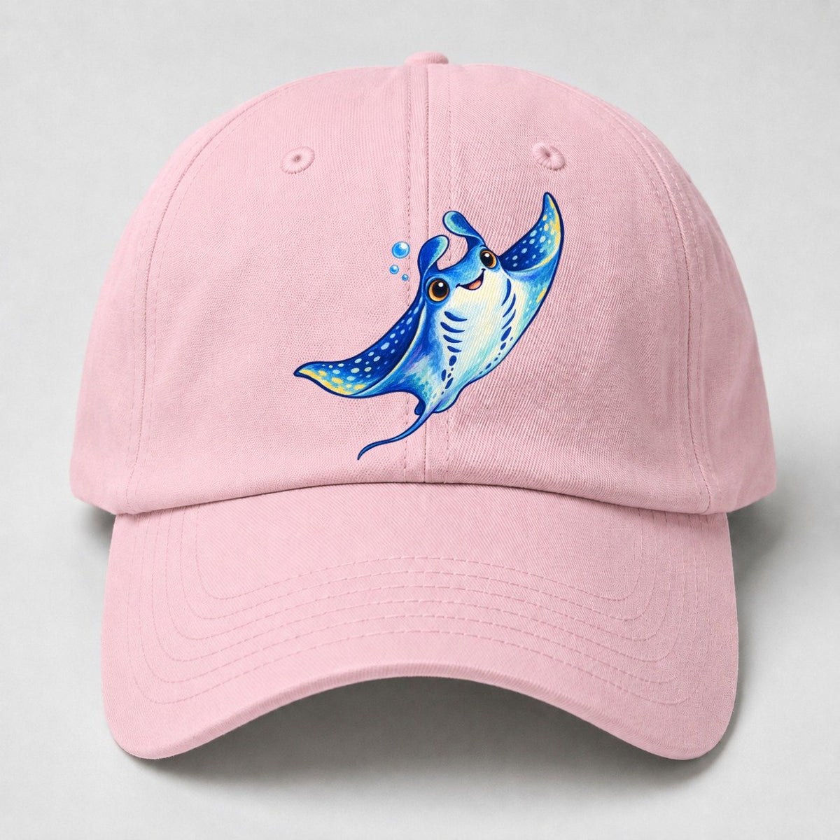 Manta Ray Upward Glide Sea Sprite Baseball Cap – Pink