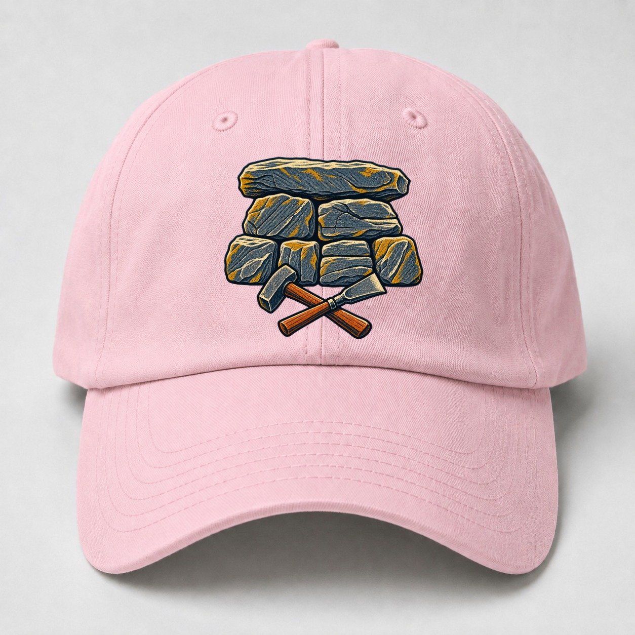 Seven Stone Wall Mason Hammer And Chisel Uk Culture Heritage Baseball Cap – Pink