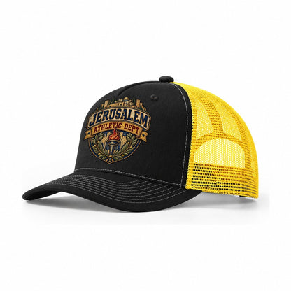 Jerusalem Athletic Dept Jerusalem Trucker Hat – Black Yellow