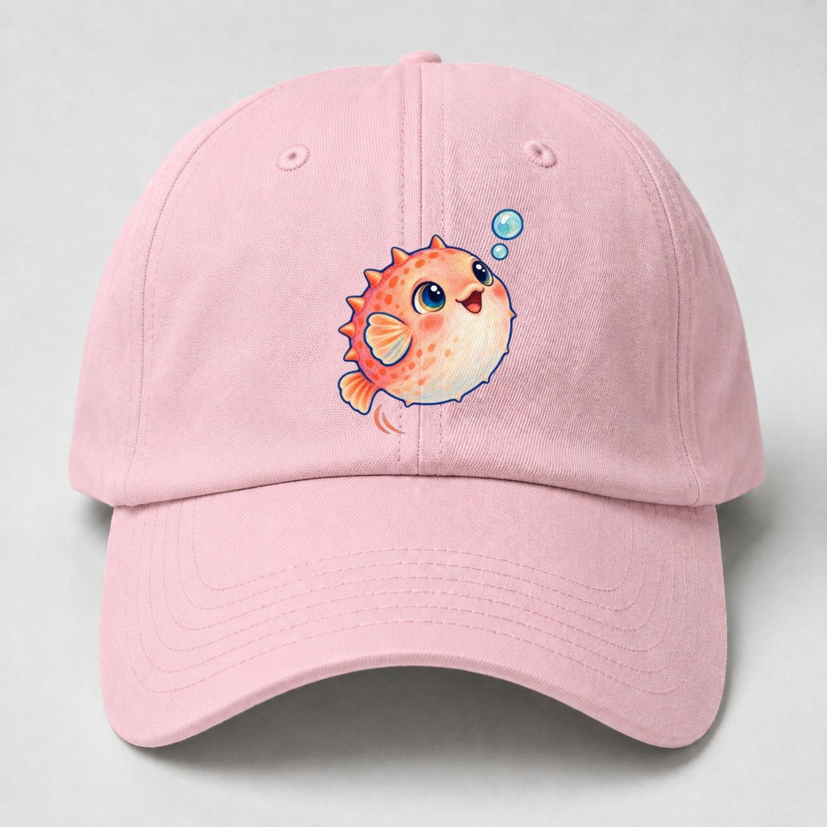 Pufferfish Bubble Bounce Sea Sprite Baseball Cap – Pink