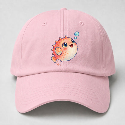 Pufferfish Bubble Bounce Sea Sprite Baseball Cap – Pink
