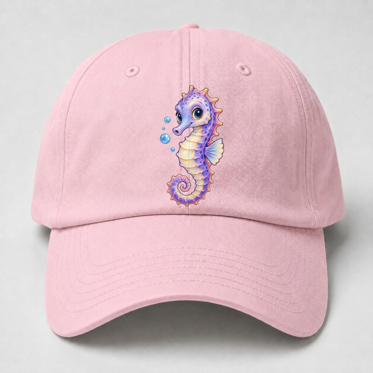 Seahorse Three Quarter Drift Sea Sprite Baseball Cap – Pink