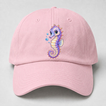 Seahorse Three Quarter Drift Sea Sprite Baseball Cap – Pink