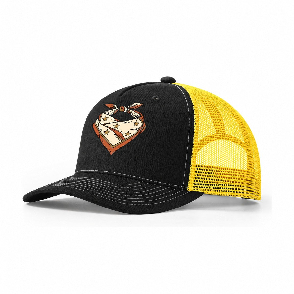 Star Map Bandana Sundown Familiars Trucker Hat – Black Yellow