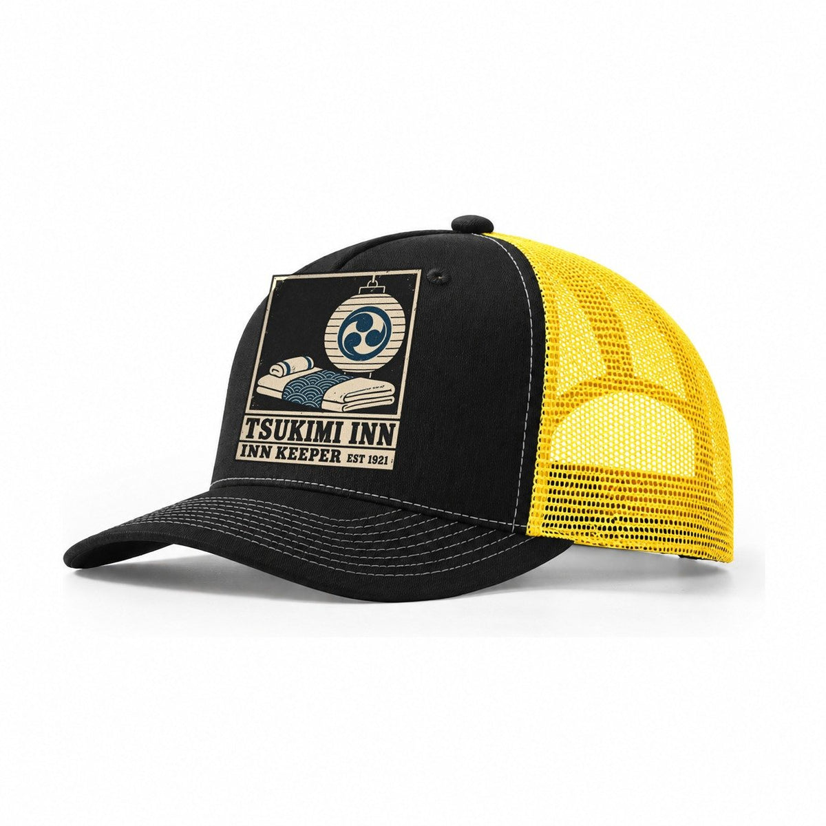 Tsukimi Inn Noren Trade Co Trucker Hat – Black Yellow