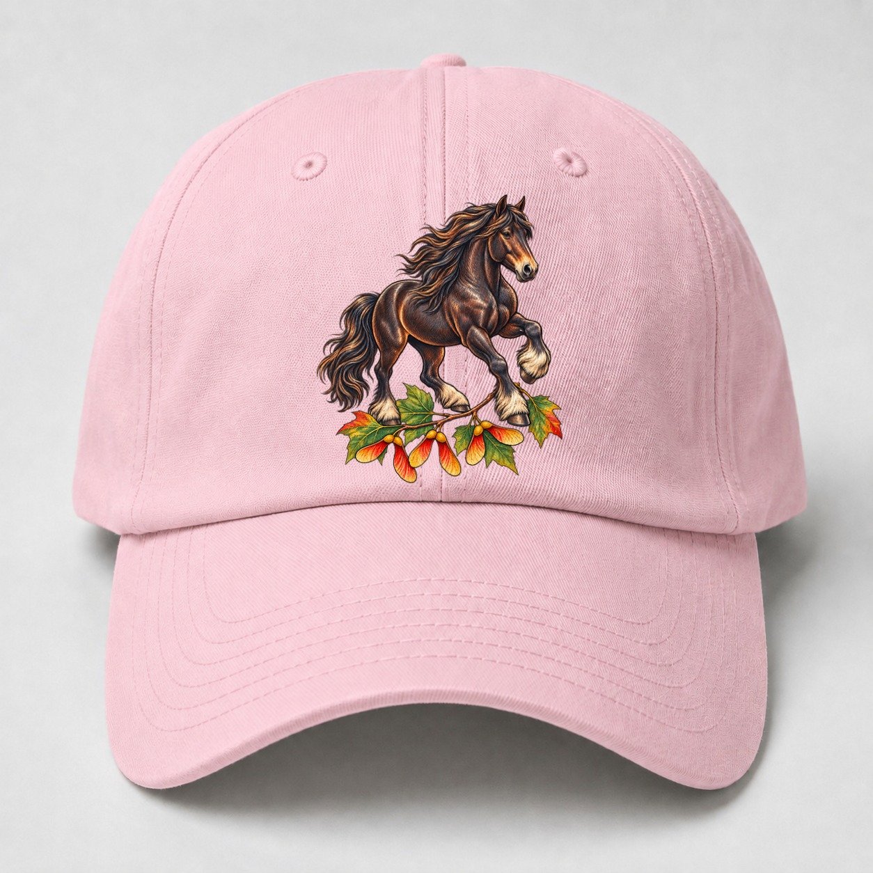 Canadian Horse And Sugar Maple Samaras Canada Cultural Icons Baseball Cap – Pink