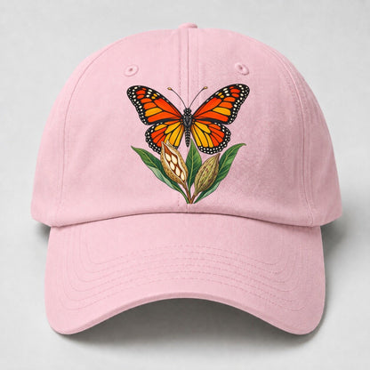 Monarch Butterfly And Milkweed Pods Canada Cultural Icons Baseball Cap – Pink