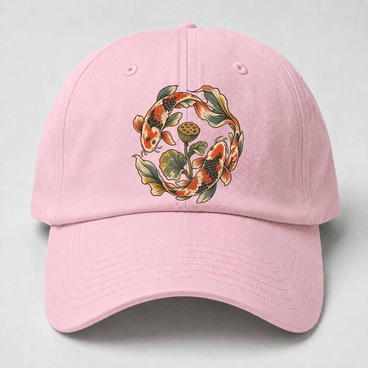 Koi Around Lotus Seedpod Gentle Wild Baseball Cap – Pink