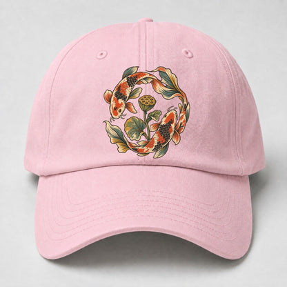 Koi Around Lotus Seedpod Gentle Wild Baseball Cap – Pink