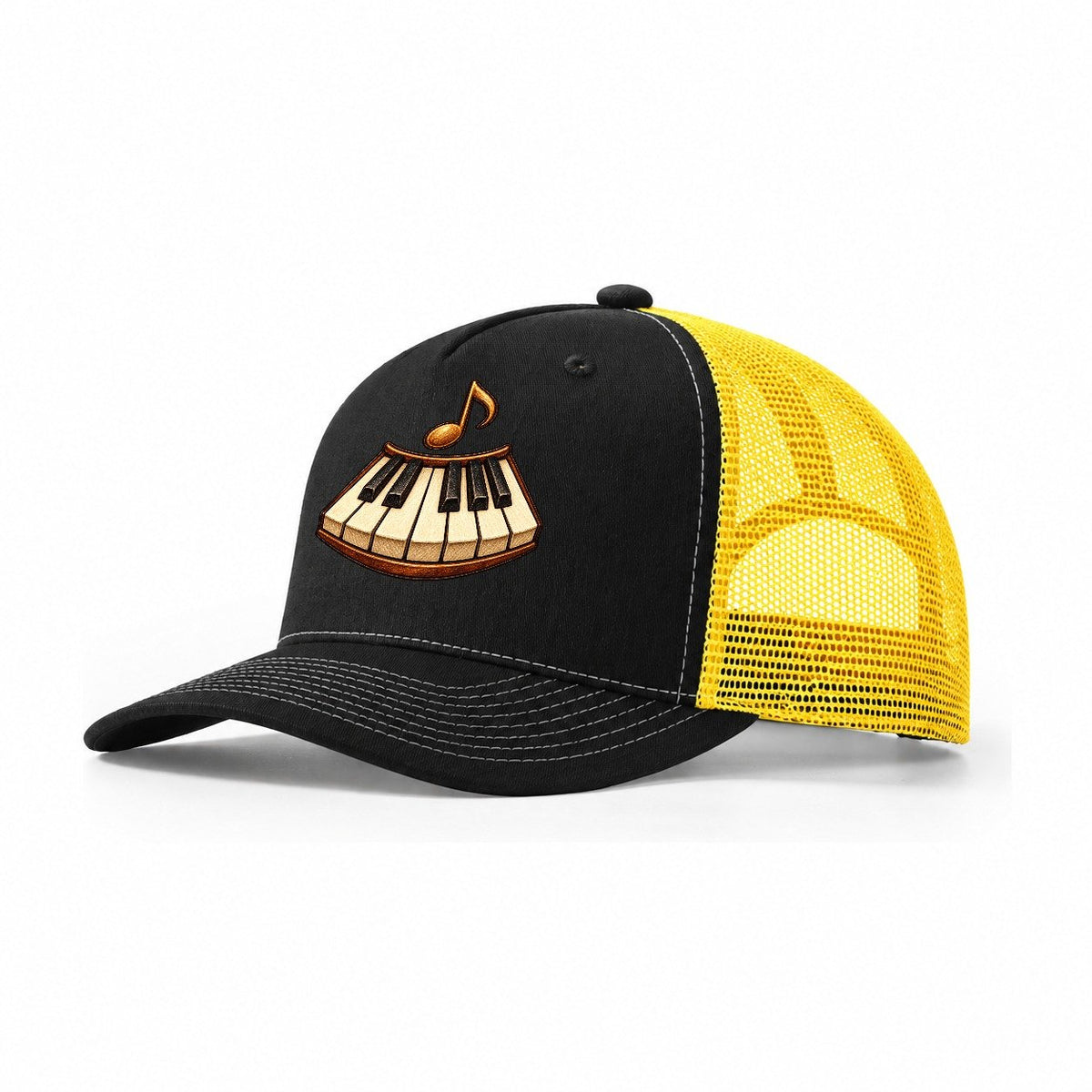 Piano Octave Fan Everyday Originals Trucker Hat – Black Yellow