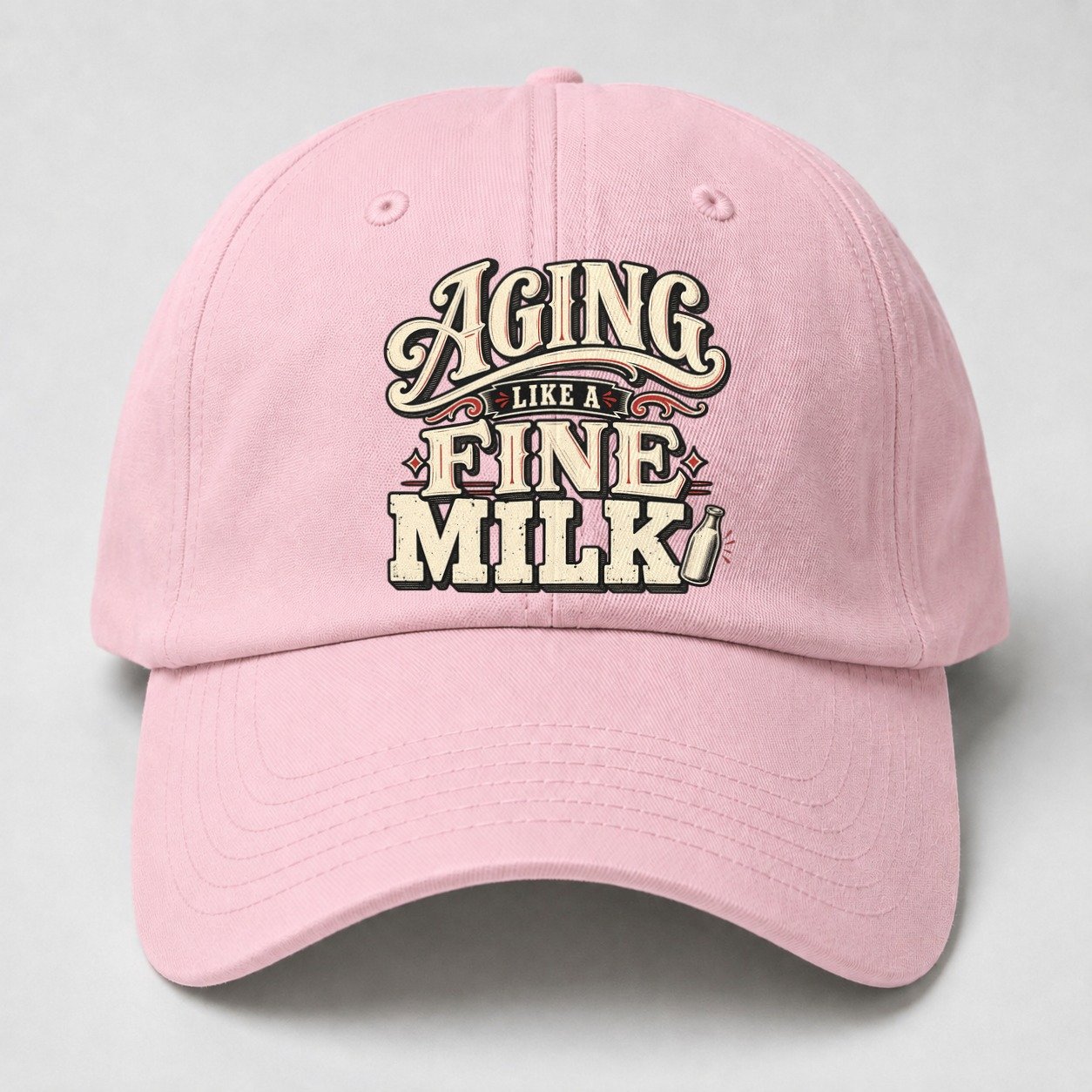 Aging Like A Fine Milk American Wit Baseball Cap – Pink
