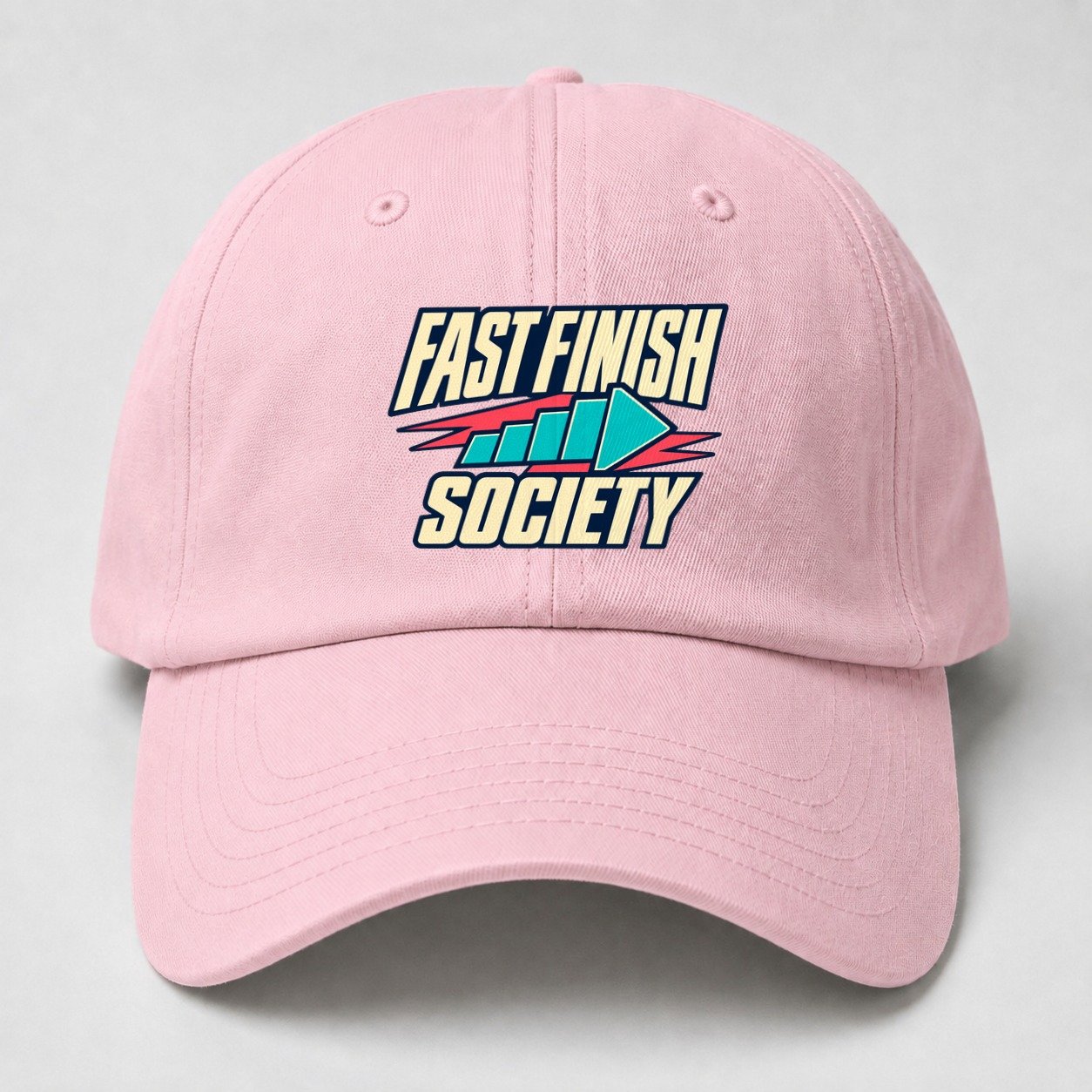 Fast Finish Society 90S Running Clubs Baseball Cap – Pink