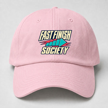 Fast Finish Society 90S Running Clubs Baseball Cap – Pink