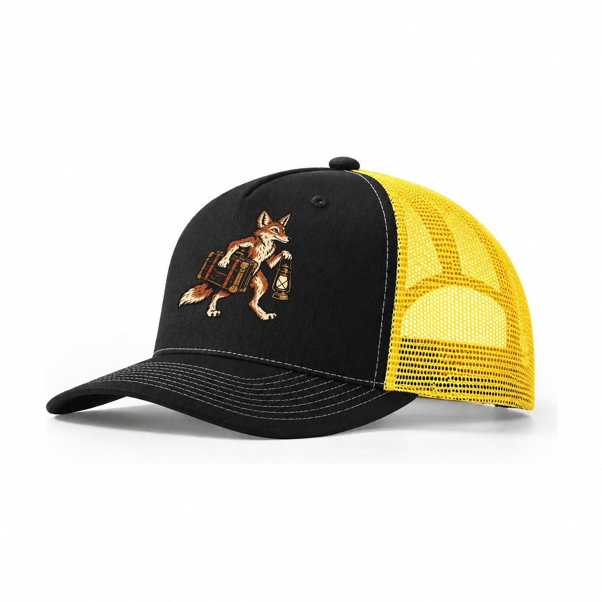 Coyote Night Porter Sundown Familiars Trucker Hat – Black Yellow