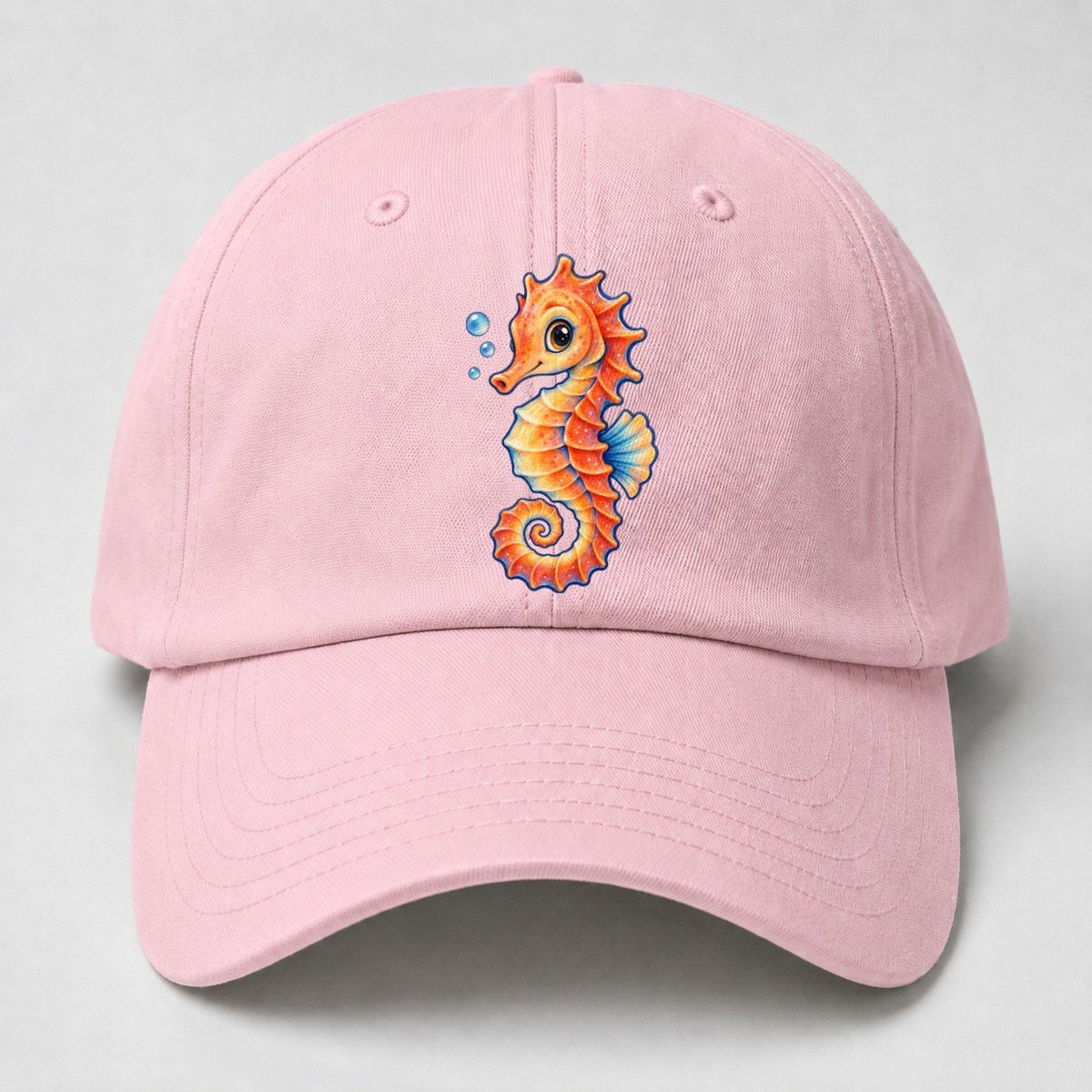 Seahorse Tail Spiral Sea Sprite Baseball Cap – Pink